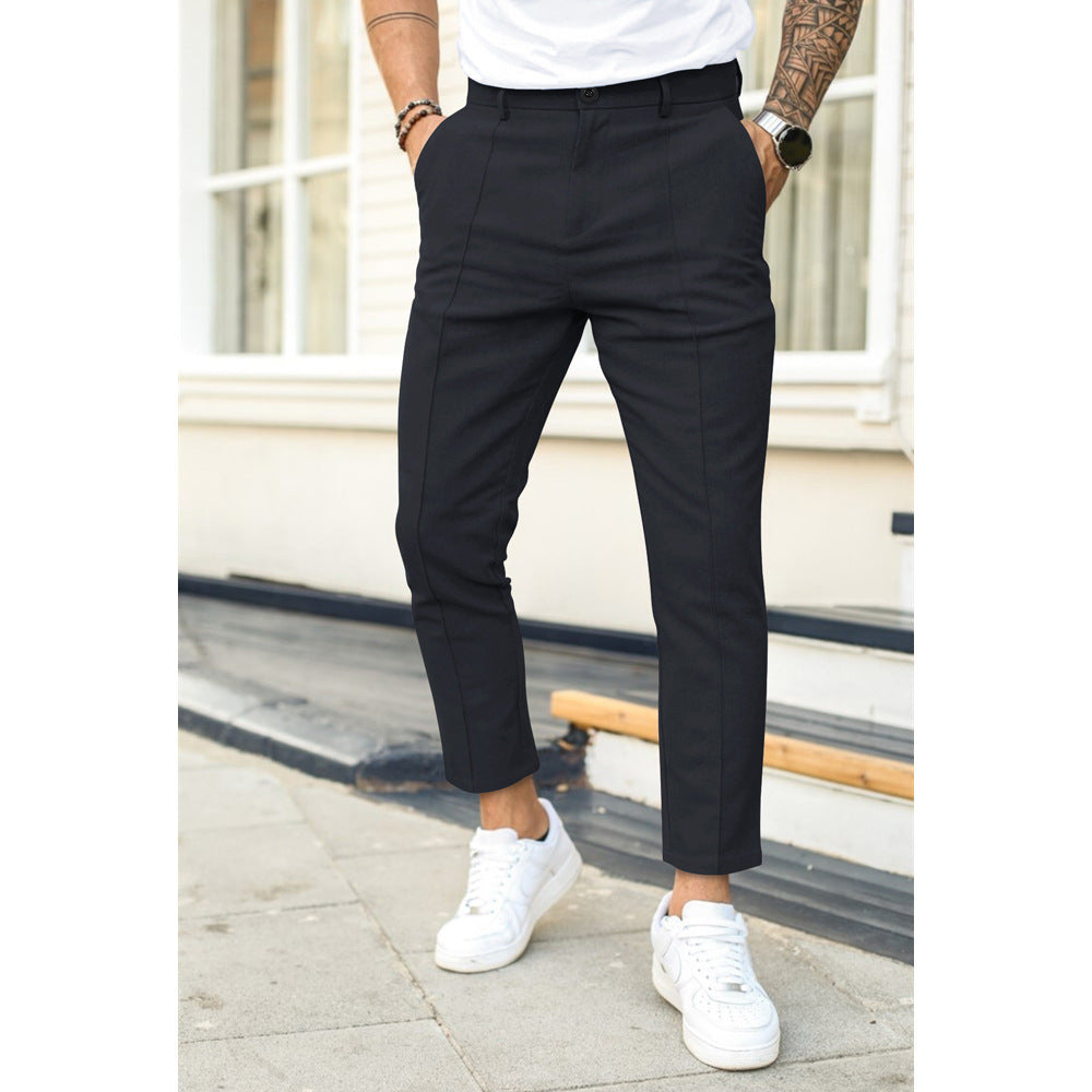 Men’s Trousers – Slim Fit – Ankle Length – Double Pleat – Belt Loop Waist