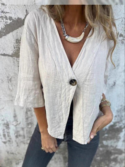 NORTHLINE STUDIO | RELAXED SINGLE-BUTTON BLOUSE