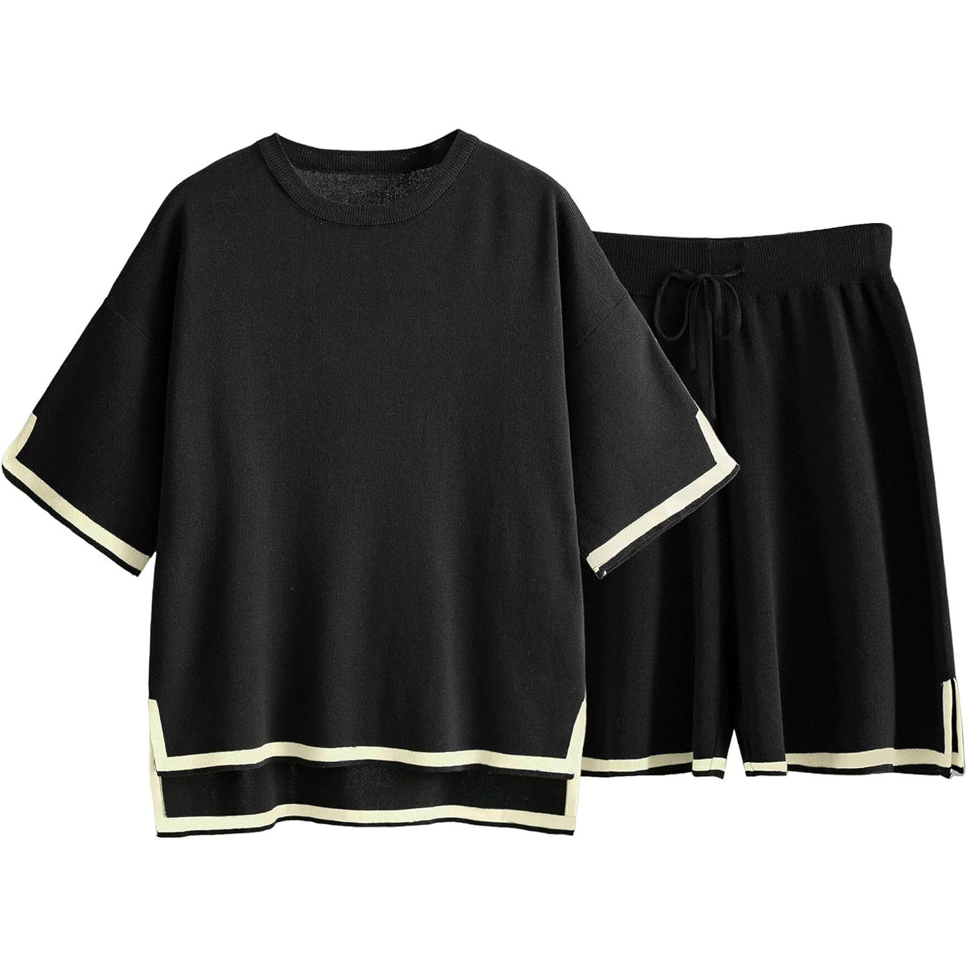 Women’s Knit Sweater Set – Relaxed Fit – Breathable Fabric – Ribbed Trim – Crew Neck