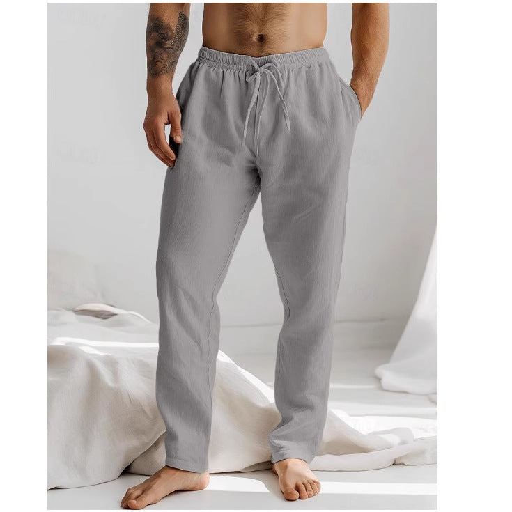 Men’s Linen Pants – Relaxed Fit – Breathable Lightweight Fabric – Drawstring Waist