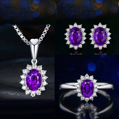 Sophia Fleurane Purple Set | White Gold 16k