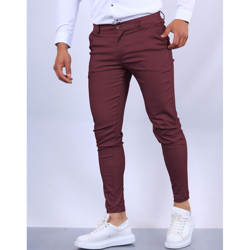 Men’s Tailored Trousers – Slim Fit – Tapered Leg – Breathable Smart Casual Wear