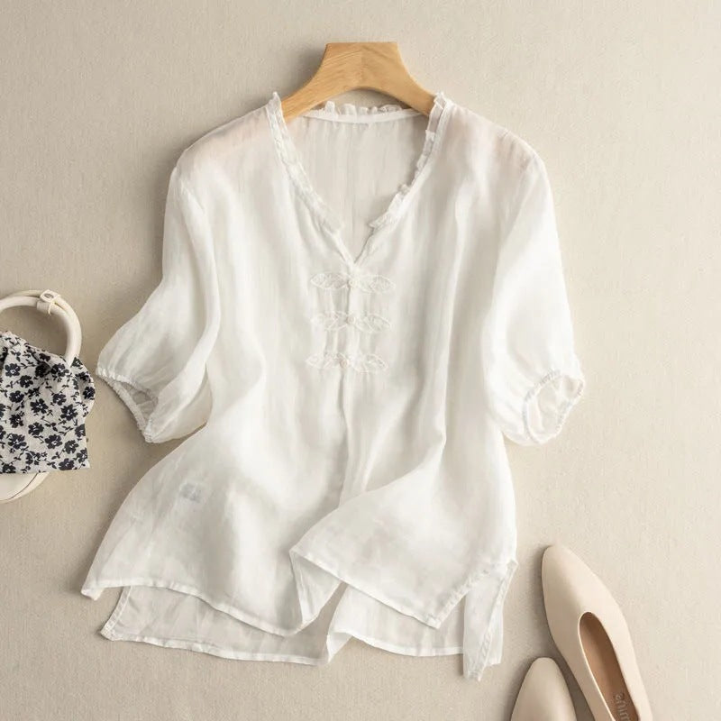 SARAH LINEN BLOUSE
