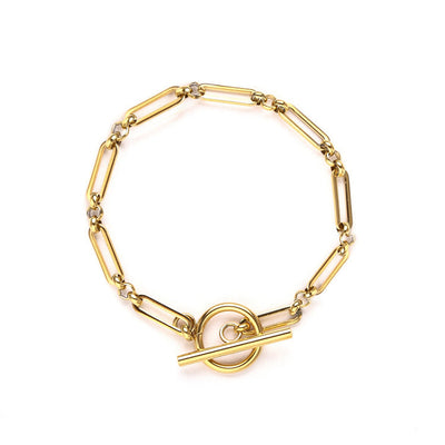 Link T-Bar Bracelet | White Gold 16k