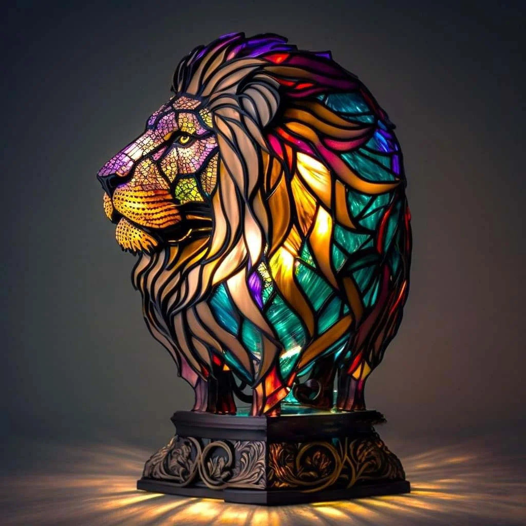 Simba | Magic Lion Lamp in Colorful Glass