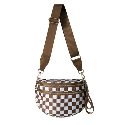 Cross Body Checkered Bum Sling Bag