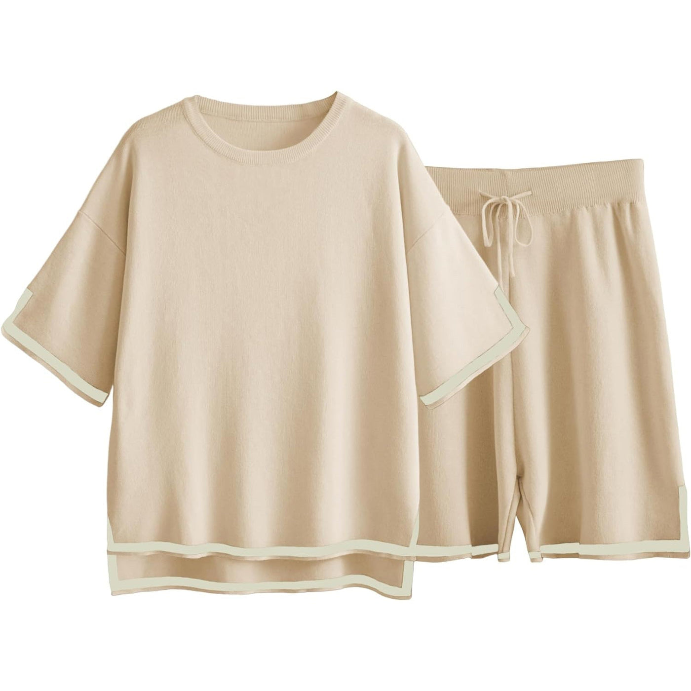 Women’s Knit Sweater Set – Relaxed Fit – Breathable Fabric – Ribbed Trim – Crew Neck