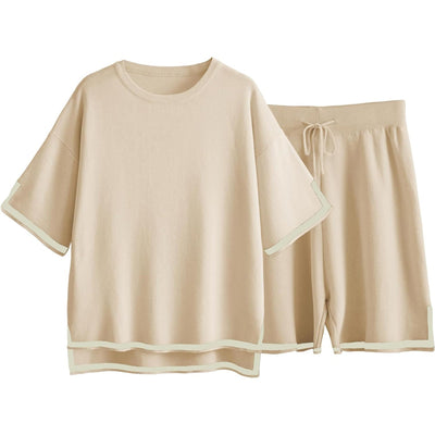 Women’s Knit Sweater Set – Relaxed Fit – Breathable Fabric – Ribbed Trim – Crew Neck