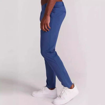 Men’s Casual Pants – Slim Fit – Full Length – Stretch Fabric – Rear Pockets