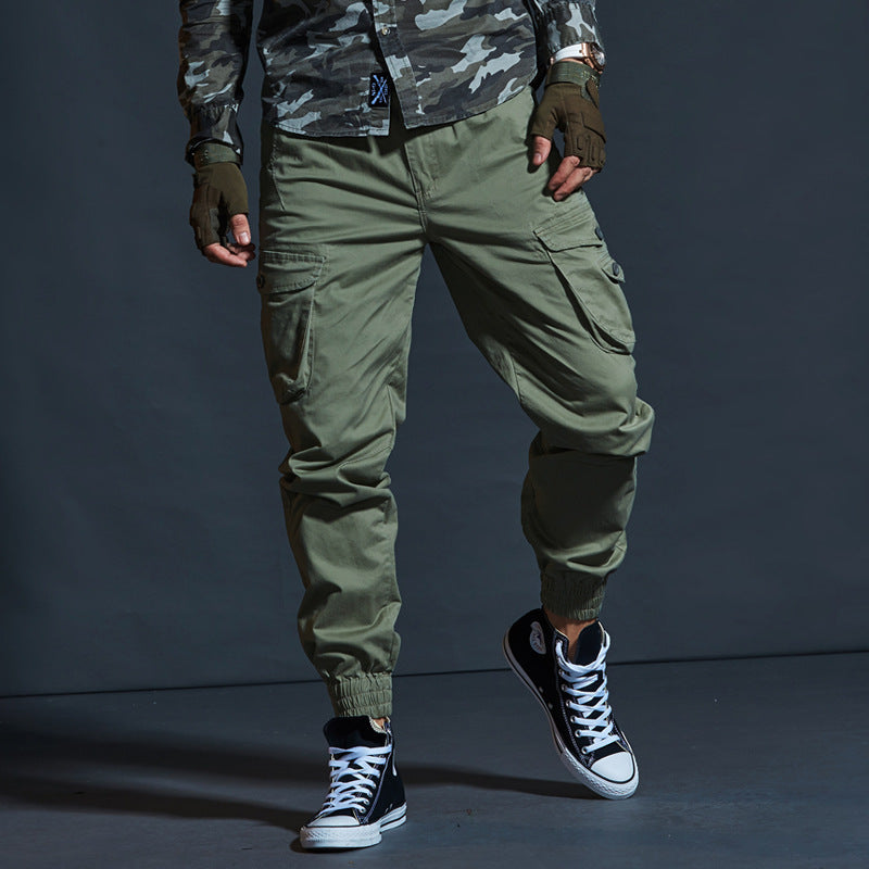 Men’s Cargo Trousers – Tactical Fit – Cotton – Elastic Cuffs – Multi-Pocket Design