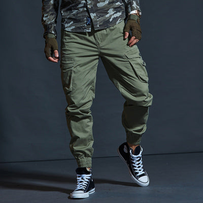 Men’s Cargo Trousers – Tactical Fit – Cotton – Elastic Cuffs – Multi-Pocket Design