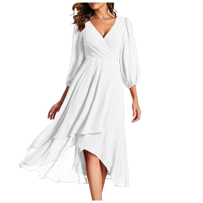 Laia - Long-sleeved dress with V-neckline