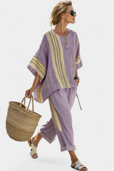 Lily | Lavender & Stripe Bamboo Co‑ord