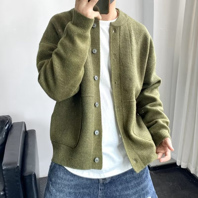 Nathaniel – Casual Knit Button Cardigan for Men