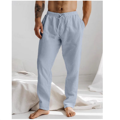 Men’s Linen Pants – Relaxed Fit – Breathable Lightweight Fabric – Drawstring Waist