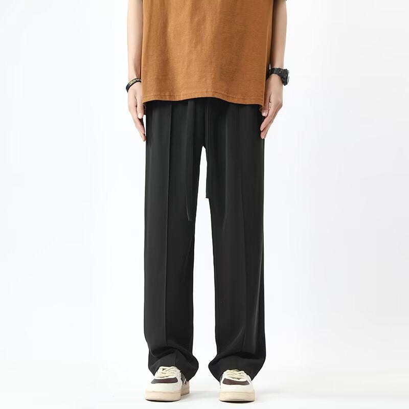 Unisex Wide-Leg Trousers – High Waist – Lightweight Draped Fit – Full Length Casual