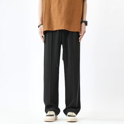 Unisex Wide-Leg Trousers – High Waist – Lightweight Draped Fit – Full Length Casual