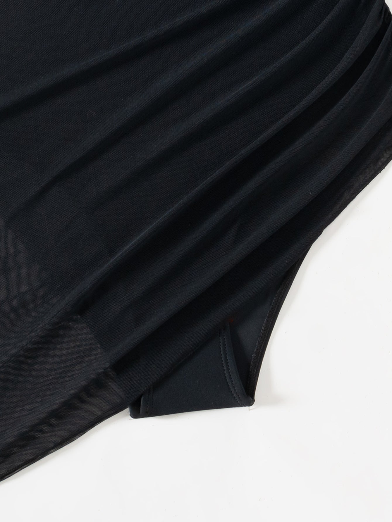 Luba – Slimming Mesh Swimsuit with Built-In Sarong