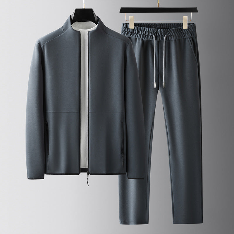 Men’s Tracksuit Set – Zip-Up Jacket – High Collar – Tapered Pants – Breathable Fit