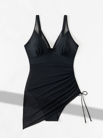 Luba – Slimming Mesh Swimsuit with Built-In Sarong