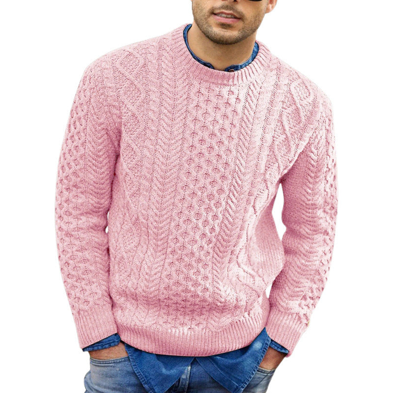 Men’s Pullover Sweater – Slim Fit Cable Knit – Soft Knit Ribbed Trim Casual Wear