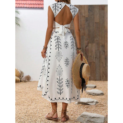 Women’s Crop Top – Sleeveless Embroidered – Fitted Waist – Lightweight Cotton Blend