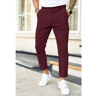 Men’s Trousers – Slim Fit – Ankle Length – Double Pleat – Belt Loop Waist