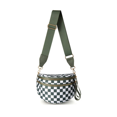 Cross Body Checkered Bum Sling Bag