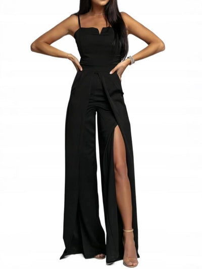 Women’s Jumpsuit – Strapless Slim Fit – Wide Leg Split – Tailored Elegant Design