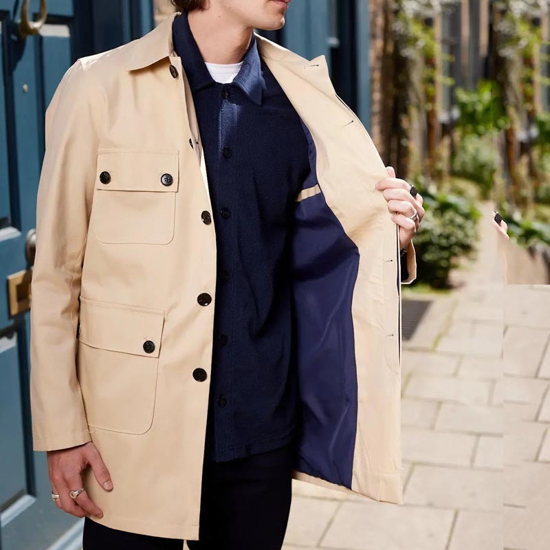 Men’s Utility Jacket – Regular Fit – Cotton Blend – Button-Up – Multi-Pocket – Hip Length