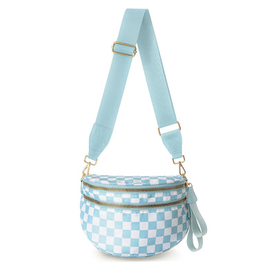 Cross Body Checkered Bum Sling Bag