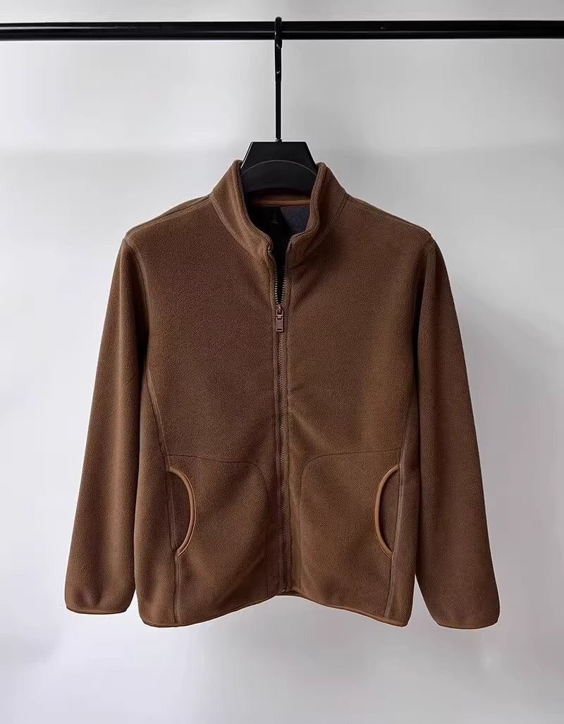 Men’s Fleece Jacket – Regular Fit – Stand Collar – Full Zip – Side Pockets