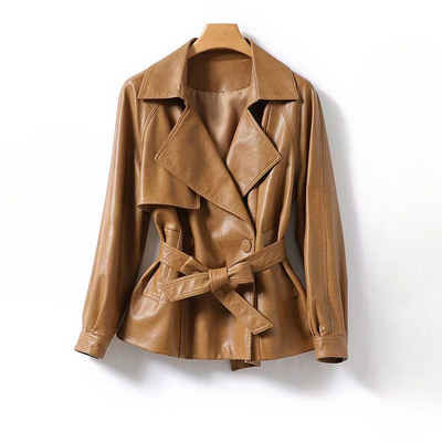Mabel Belted Leather Jacket
