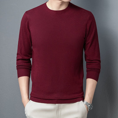 Men’s Crew Neck Sweater – Slim Fit – Cotton Blend Knit – Long Sleeve Casual Style