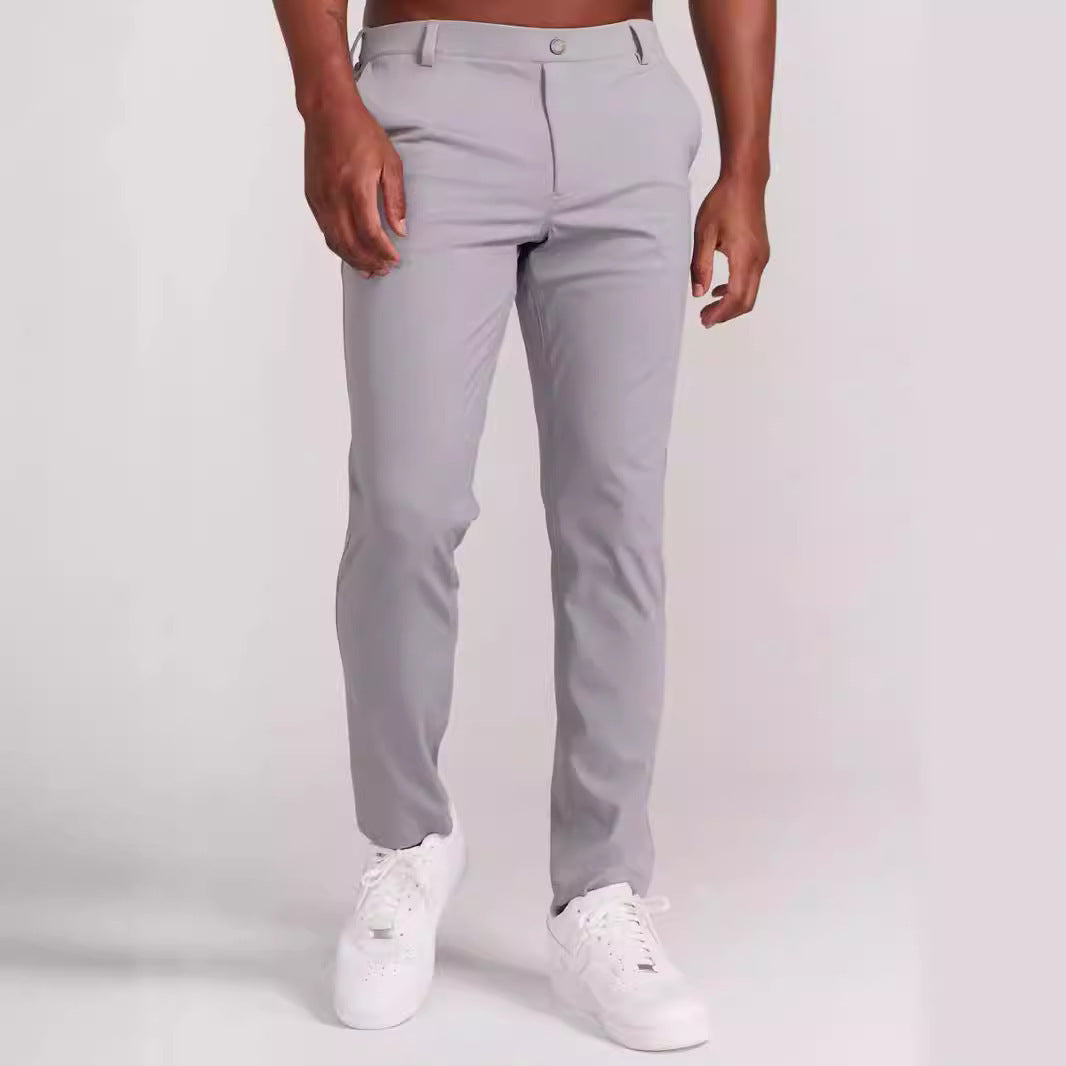 Men’s Casual Pants – Slim Fit – Full Length – Stretch Fabric – Rear Pockets