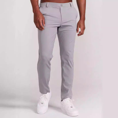 Men’s Casual Pants – Slim Fit – Full Length – Stretch Fabric – Rear Pockets