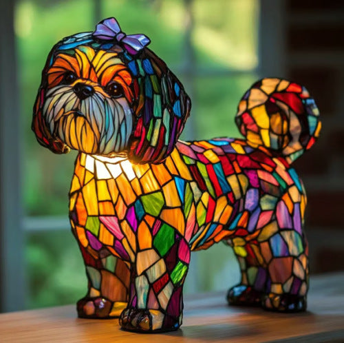 Nina | Magisk Colorful Glass Dog Lamp