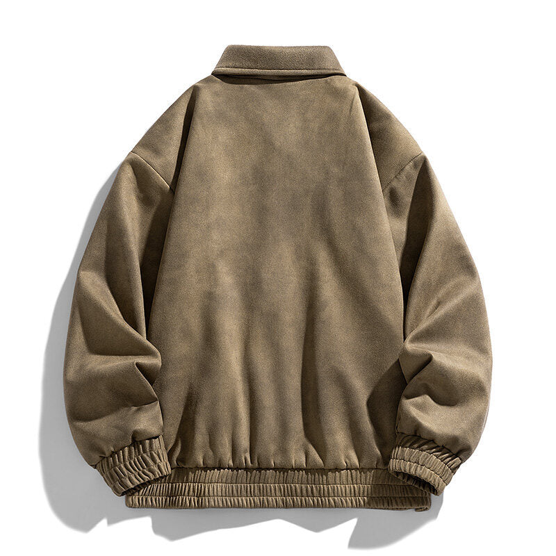 Novel Suede Bomber Jacket