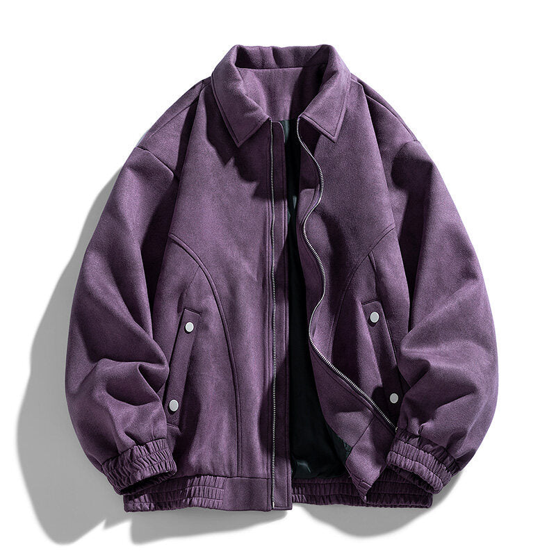 Novel Suede Bomber Jacket
