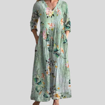 Ivory | Floral Whimsy Boho Maxi Dress