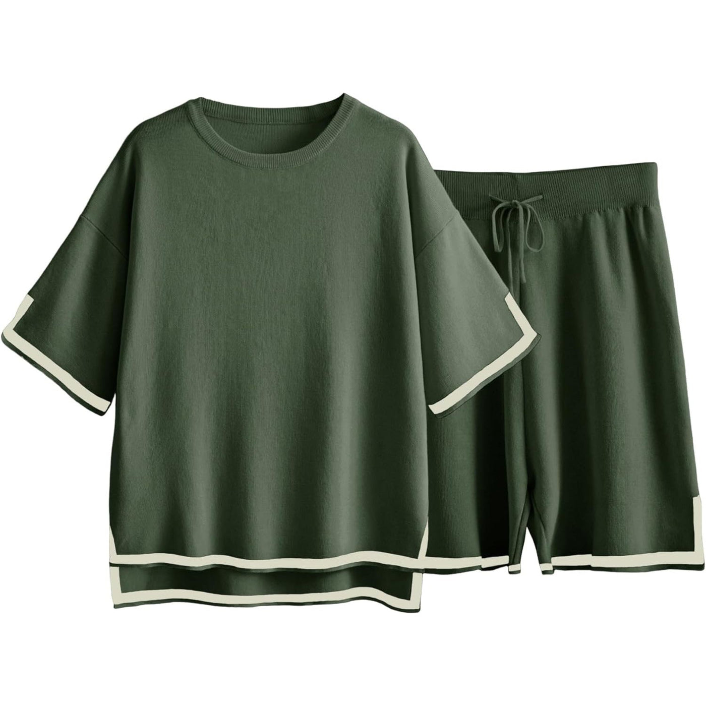 Women’s Knit Sweater Set – Relaxed Fit – Breathable Fabric – Ribbed Trim – Crew Neck