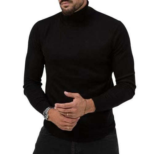 Men’s Turtleneck Top – Slim Fit – Long Sleeve – Stretch Knit – Soft Cotton Blend