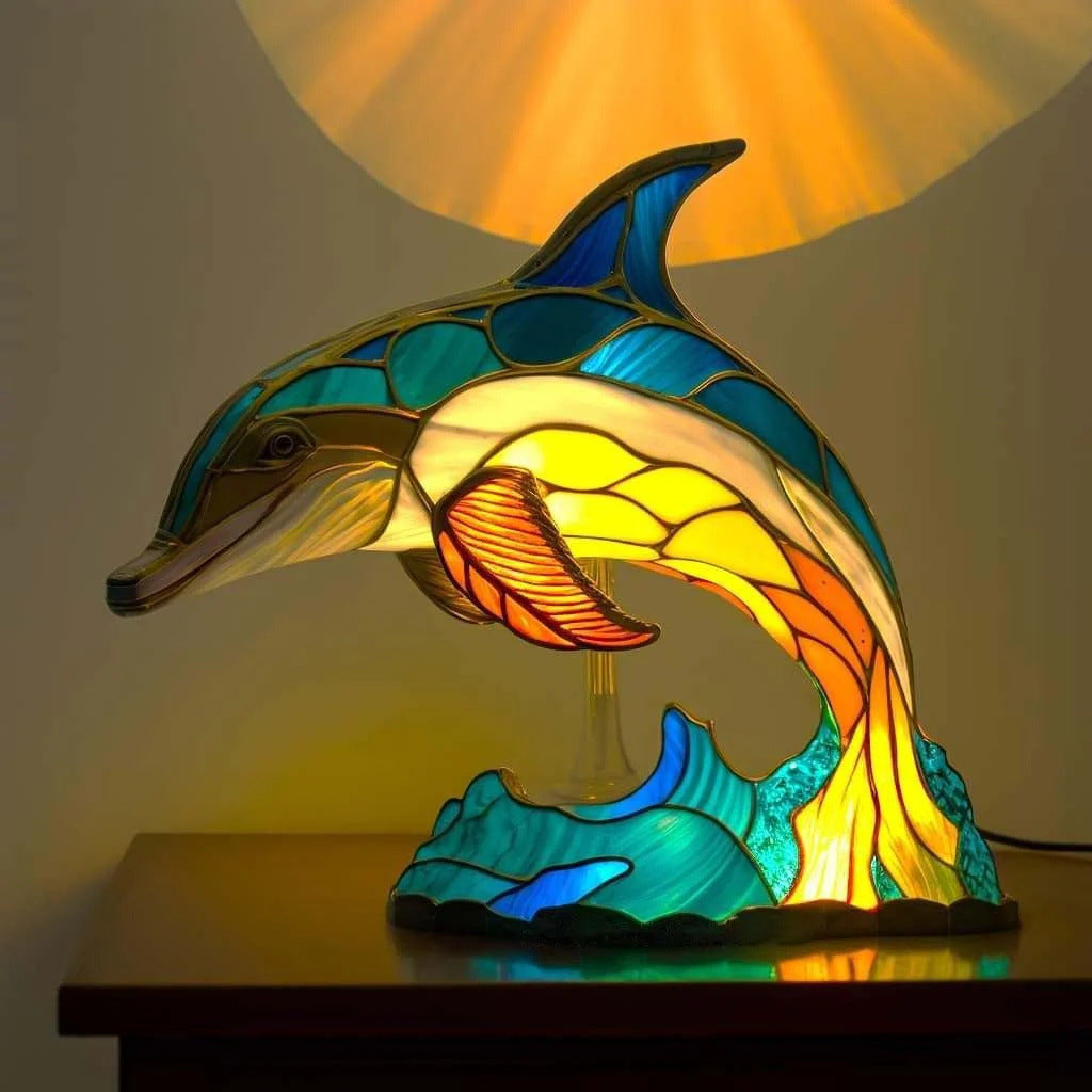 Flip | Magical Dolphin Lamp in Colorful Glass