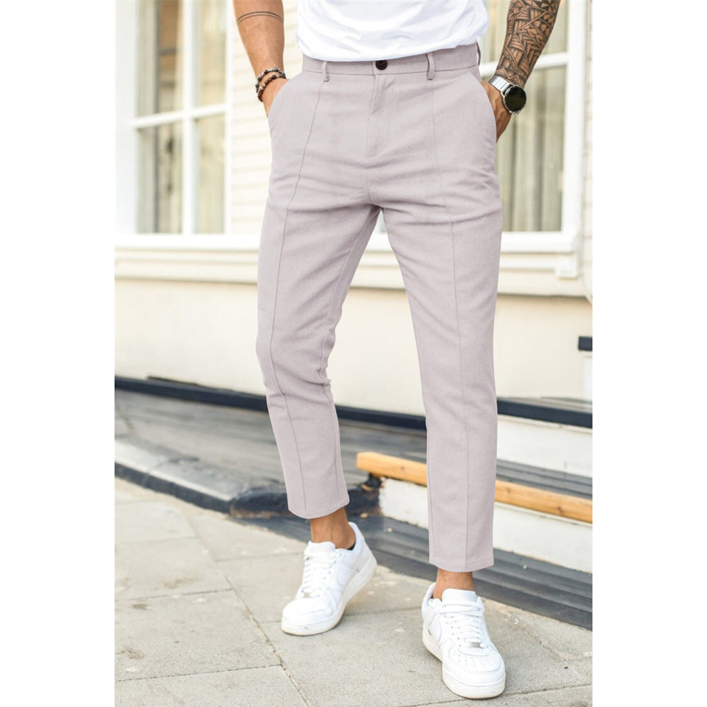 Men’s Trousers – Slim Fit – Ankle Length – Double Pleat – Belt Loop Waist