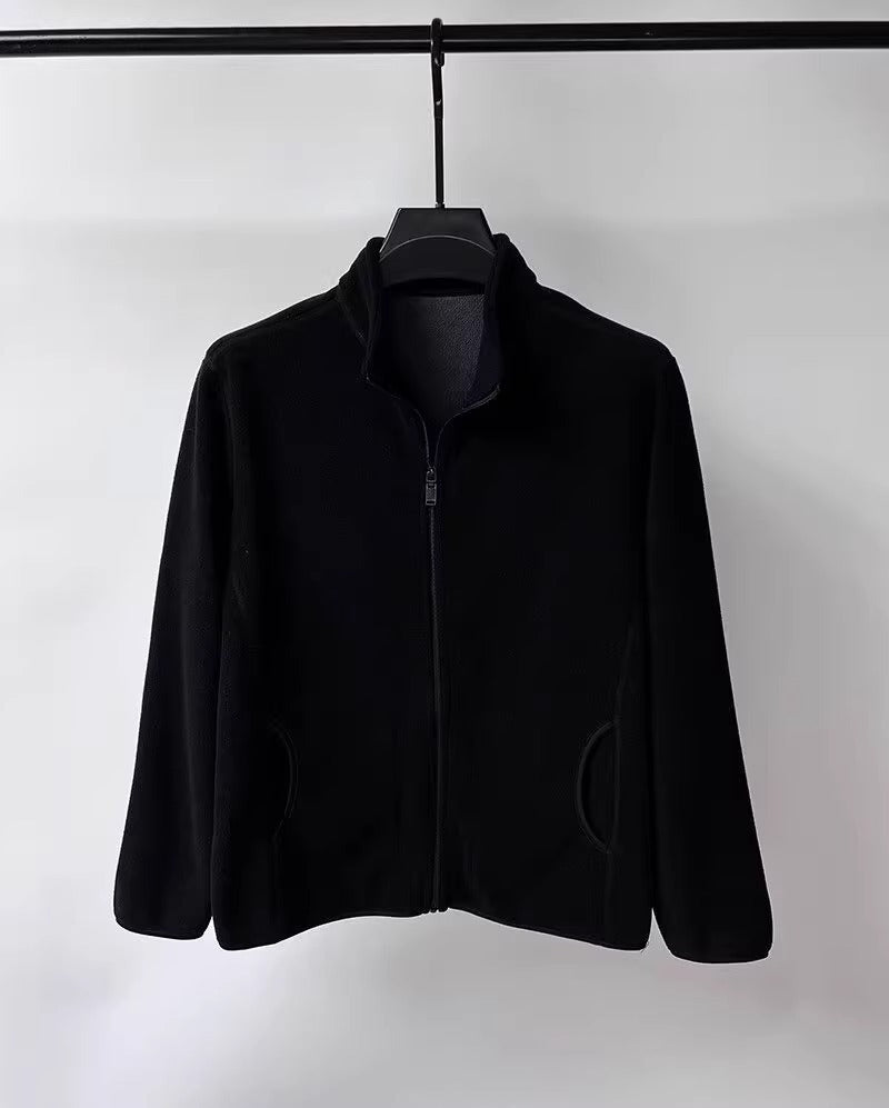 Men’s Fleece Jacket – Regular Fit – Stand Collar – Full Zip – Side Pockets