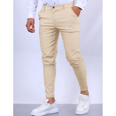 Men’s Tailored Trousers – Slim Fit – Tapered Leg – Breathable Smart Casual Wear