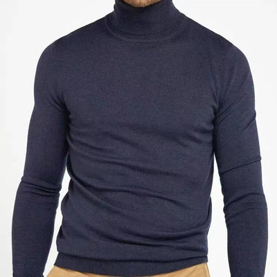 Men’s Turtleneck Top – Slim Fit – Long Sleeve – Stretch Knit – Soft Cotton Blend