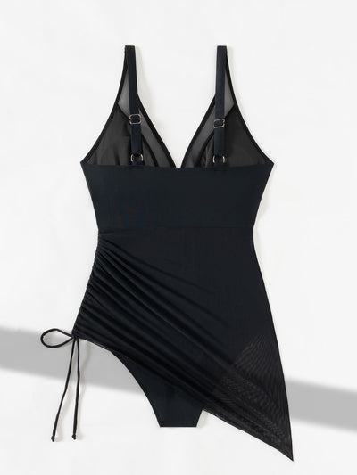 Luba – Slimming Mesh Swimsuit with Built-In Sarong