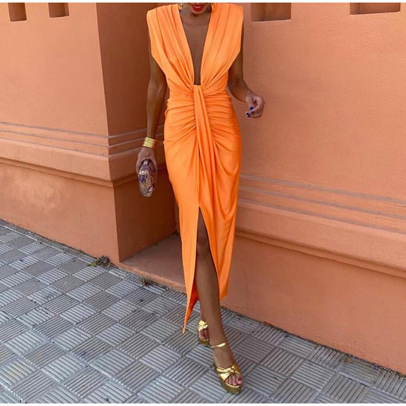 Feera™ | Elegant Party Dress with Deep Neckline