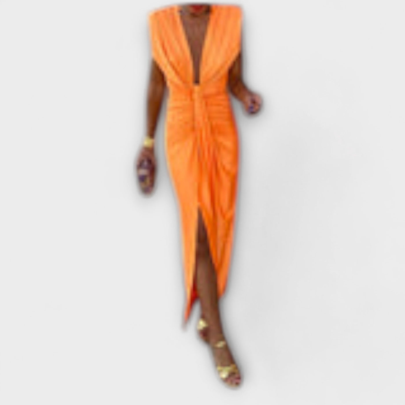 Leonora - Sophisticated Deep V-Neck Dress